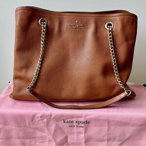 Kate Spade Brown Jordyn Handbag Large Gold Hardware Dust Bag Included